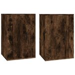 vidaXL Meubles TV muraux 2 Pièces Chêne fumé 40x34 5x60 cm