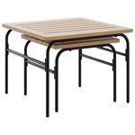 vidaXL Tables basses gigognes de jardin 2 Pièces marron et noir acier