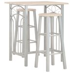 vidaXL Ensemble de bar 3 Pièces Bois et acier
