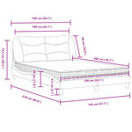 vidaXL Lit avec matelas taupe 140x200 cm tissu
