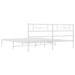 vidaXL Cadre de lit métal avec tête de lit blanc 183x213 cm