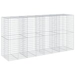 vidaXL Panier gabion avec couvercle 400x100x200 cm fer galvanisé