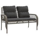 vidaXL Salon de jardin 4 Pièces avec coussins gris résine tressée