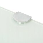 vidaXL Étagère de coin avec supports chromés Verre Blanc 35 x 35 cm