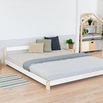 Lit double scandinave COMFY 180 x 200 blanc et naturel