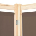 vidaXL Cloison de séparation 5 panneaux Marron 200 x 170 x 4 cm Tissu