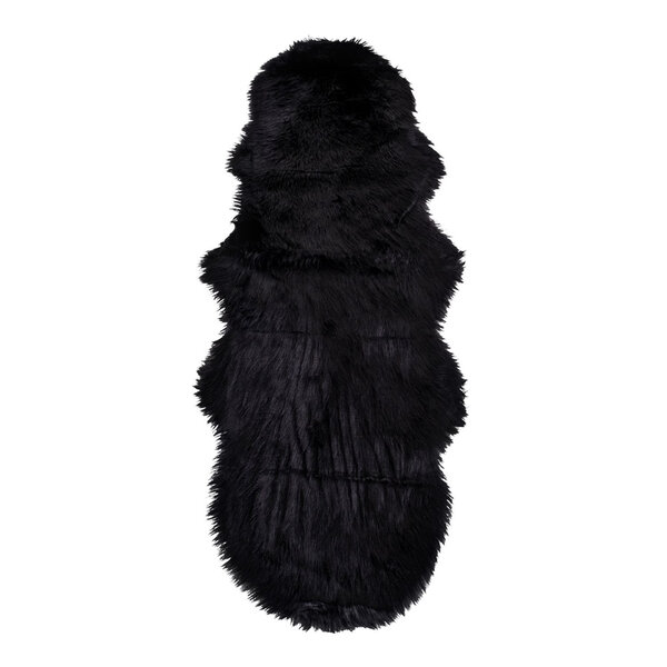 Peau d'agneau artificielle noire 60 x 180 cm