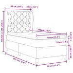 Lit box spring vidaXL avec matelas en vert foncé  90x200 cm  velours