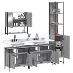 vidaXL Ensemble de meubles de salle de bain 4 Pièces Sonoma gris