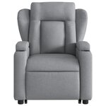 vidaXL Fauteuil inclinable de massage électrique Gris clair Tissu