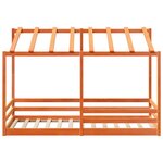 vidaXL Lit pour enfants et toit cire marron 100x200 cm bois massif pin