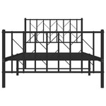 vidaXL Cadre de lit métal avec tête de lit/pied de lit noir 100x200 cm