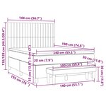 vidaXL Sommier à lattes de lit avec matelas Taupe 140x190 cm Tissu