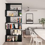 vidaXL Bibliothèque/Séparateur de pièce Noir Bois d'ingénierie