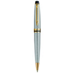 Waterman  expert stylo bille   acier inoxydable  recharge bleue pointe moyenne  coffret cadeau
