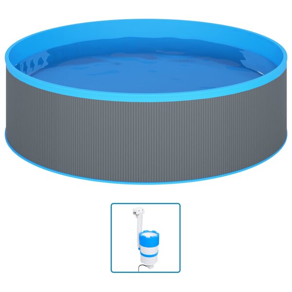vidaXL Piscine avec écumoire suspendue et pompe 350x90 cm Gris