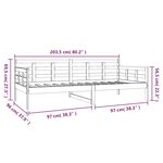 vidaXL Lit de jour sans matelas blanc bois de pin massif 90x200 cm