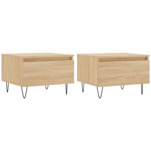 vidaXL Tables basses 2 Pièces chêne sonoma 50x46x35 cm bois d'ingénierie
