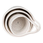 3 paniers ronds en cotton blanc et gris