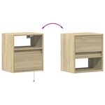 vidaXL Meuble TV mural avec lumières LED chêne sonoma 41x31x45 cm