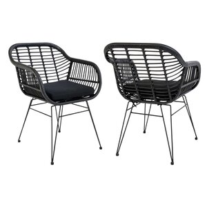 4 fauteuils en polyrotin noir TRIESTE
