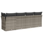 vidaXL Canapé de jardin 4 places avec coussins gris résine tressée