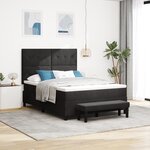 vidaXL Lit à ressorts avec matelas & banc noir 140x200 cm velours