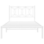 vidaXL Cadre de lit métal avec tête de lit blanc 100x200 cm