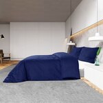 vidaXL Ensemble de housse de couette Bleu marine 135x200 cm Microfibre
