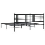 vidaXL Cadre de lit métal sans matelas avec tête de lit noir 200x200cm