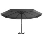 vidaXL Parasol d'extérieur avec mât en aluminium 500 cm anthracite