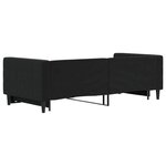 vidaXL Lit de jour avec gigogne sans matelas noir 90x200 cm