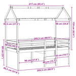 vidaXL Lit haut sans matelas blanc 90x200 cm bois de pin massif