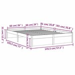 vidaXL Cadre de lit sans matelas marron miel bois massif 140x190 cm