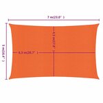 vidaXL Voile d'ombrage 160 g/m² rectangulaire orange 5x7 m PEHD