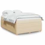vidaXL Sommier à lattes de lit avec matelas Crème 140x190 cm Tissu