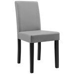 Kit de 2 chaises rembourrées avec pieds en bois massif housse en synthétique 90 cm gris et noir 03_0002360