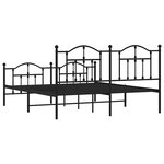 vidaXL Cadre de lit métal sans matelas avec pied de lit noir 183x213cm