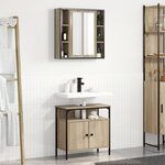 vidaXL Ensemble de Cabinets de Salle de Bain 2 Pièces Chêne Sonoma Bois Ingénierie