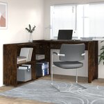 vidaXL Bureau d'angle Chêne fumé Bois d'ingénierie