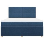 vidaXL Sommier à lattes de lit avec matelas Bleu 180x200 cm Tissu
