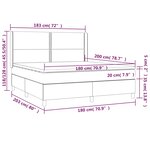 vidaXL Sommier à lattes de lit avec matelas Taupe 180x200 cm Tissu