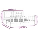 vidaXL Cadre de lit et tête de lit blanc bois de pin massif 200x200 cm