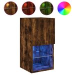 vidaXL Meuble TV avec lumières LED chêne fumé 30 5x30x60 cm