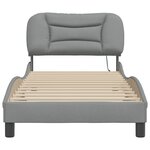 vidaXL Cadre de lit avec LED sans matelas gris clair 80x200 cm tissu