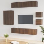 vidaXL Ensemble de meubles TV 8 Pièces Chêne marron Bois d'ingénierie
