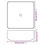 vidaXL Lavabo carré Céramique Blanc 39x39x13 5 cm
