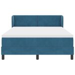 Lit à ressort vidaXL avec matelas bleu foncé 140x190 cm en velours