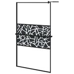 vidaXL Paroi de douche avec étagère Noir 115x195cm Verre ESG&Aluminium