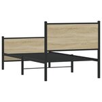 vidaXL Cadre de lit en métal sans matelas chêne sonoma 90x200 cm